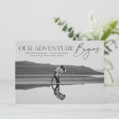 私たちの冒険が始まる写真婚約の発表 招待状 (スタンド正面)