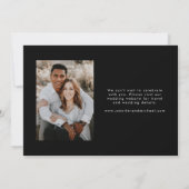 私たちの冒険が始まる写真婚約の発表 招待状 (裏面)