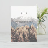 私たちの冒険が始まる自然の山 松の木の風景 招待状 (スタンド正面)