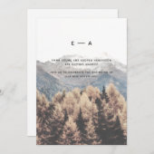 私たちの冒険が始まる自然の山 松の木の風景 招待状 (正面/裏面)