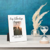 私たちの冒険が始まる カップル写真 愛と感謝 フォトプラーク (側面)