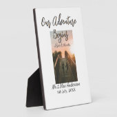 私たちの冒険が始まる カップル写真 愛と感謝 フォトプラーク (側面)