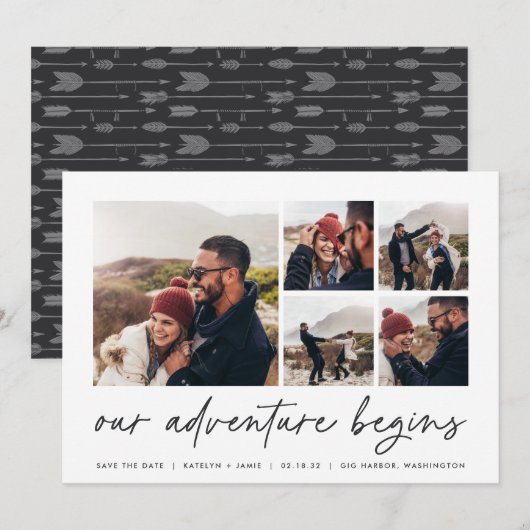 私たちの冒険が始まる | 複数写真 セーブザデート (正面/裏面)