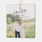 私たちの冒険が開始スクリプト写真の日付を保存 セラミックオーナメント (左)