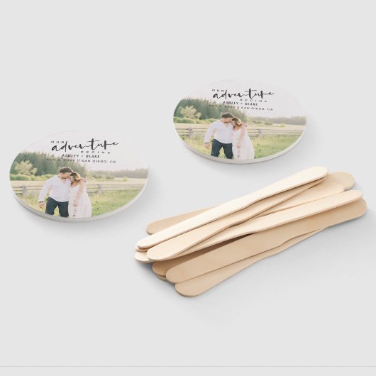 私たちの冒険が開始スクリプト写真の日付を保存 ハンドファン (組立なし)