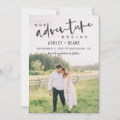 私たちの冒険が開始スクリプト写真の日付を保存 マグネット招待状 (正面)