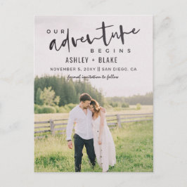 私たちの冒険が開始スクリプト写真の日付を保存 案内ポストカード