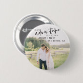 私たちの冒険が開始スクリプト写真の日付を保存 缶バッジ (正面&裏面)