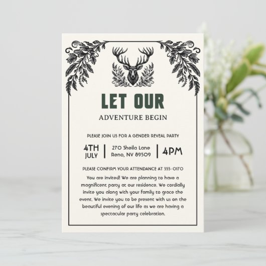 私たちの冒険に赤ちゃんシャワーを始める 招待状 (スタンド正面)