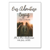 私たちの冒険はカップルの写真の愛を開始感謝してい& テーブルナンバー (裏面)