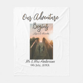 私たちの冒険はカップルの写真の愛を開始感謝してい& フリースブランケット