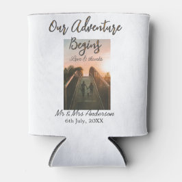 私たちの冒険はカップルの写真の愛を開始感謝してい& 缶クーラー