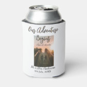 私たちの冒険はカップルの写真の愛を開始感謝してい& 缶クーラー (缶裏面)