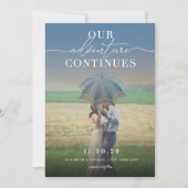 私たちの冒険はシックなクラシックのスクリプト写真を続ける セーブザデート (正面)