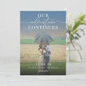 私たちの冒険はシックなクラシックのスクリプト写真を続ける セーブザデート (スタンド正面)