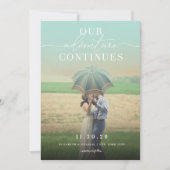 私たちの冒険はシックなクラシックのスクリプト写真を続ける セーブザデート (正面)