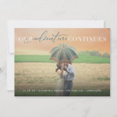 私たちの冒険はシックなスクリプトの写真を続スタイリッシュける セーブザデート (正面)