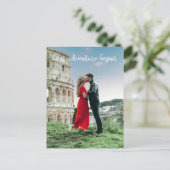 私たちの冒険はハネムーン結婚の感謝を始める ポストカード (スタンド正面)