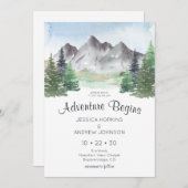 私たちの冒険は山の水の色結婚の 招待状 (正面/裏面)