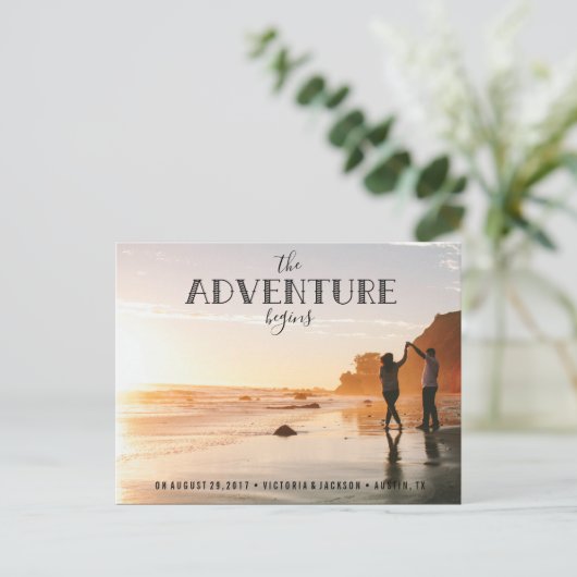 私たちの冒険は日付を保存する写真HIPSTER 案内ポストカード (スタンド正面)