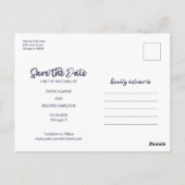 私たちの冒険は日付3の写真を保存して開始 ポストカード (裏面)