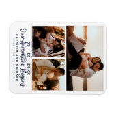 私たちの冒険は結婚式を始める日付3の写真を保存 マグネット (横)