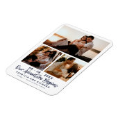 私たちの冒険は結婚式を始める日付3の写真を保存 マグネット (左側)