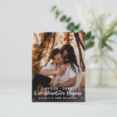 私たちの冒険は結婚式を開始する日付写真を保存 ポストカード (スタンド正面)