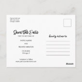 私たちの冒険は結婚式を開始する日付写真を保存 ポストカード (裏面)