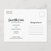 私たちの冒険は結婚式を開始する日付写真を保存 ポストカード (裏面)