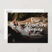 私たちの冒険は結婚式を開始する日付写真を保存 ポストカード (正面/裏面)
