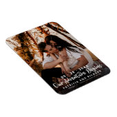 私たちの冒険は結婚式を開始する日付写真を保存 マグネット (右側)