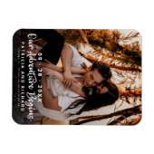 私たちの冒険は結婚式を開始する日付写真を保存 マグネット (横)