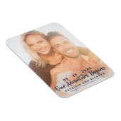 私たちの冒険は結婚式を開始する日付写真を保存 マグネット (右側)