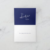 私たちの冒険は青いタイポグラフィを始感謝していめる カード (内部)