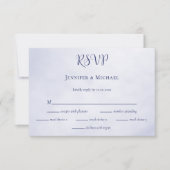 私たちの冒険は青い文字の結婚始まり 出欠カード (正面)