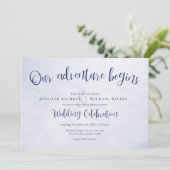 私たちの冒険は青い文字の結婚始まり 招待状 (スタンド正面)