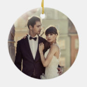 私たちの初めてのクリスマスが一緒にゴールデンスクリプトフォト セラミックオーナメント (裏面)