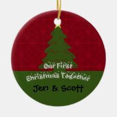 私たちの初めてのクリスマスが一緒に写真オーナメント セラミックオーナメント (正面)