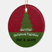 私たちの初めてのクリスマスが一緒に写真オーナメント セラミックオーナメント (左)