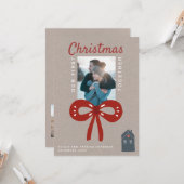 私たちの初めてのクリスマスが一緒に写真カップルの挨拶 カード (正面/裏面インサイチュ)