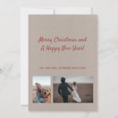 私たちの初めてのクリスマスが一緒に写真カップルの挨拶 カード (裏面)