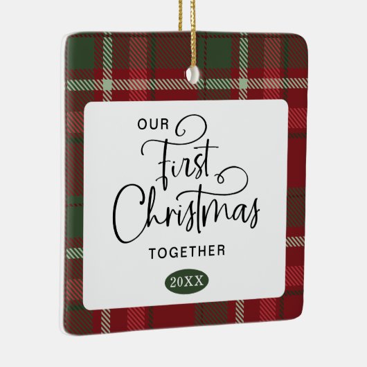 私たちの初めてのクリスマスが一緒に写真クリスマス セラミックオーナメント (右)