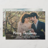 私たちの初めてのクリスマスが一緒に写真メリークリスマス シーズンカード (正面/裏面)