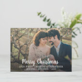 私たちの初めてのクリスマスが一緒に写真メリークリスマス シーズンカード (スタンド正面)