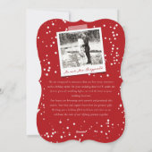 私たちの初めてのクリスマスが一緒に白いスクリプトの写真 シーズンカード (裏面)