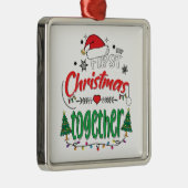 私たちの初めてのクリスマスが一致するカップル メタルオーナメント (右)