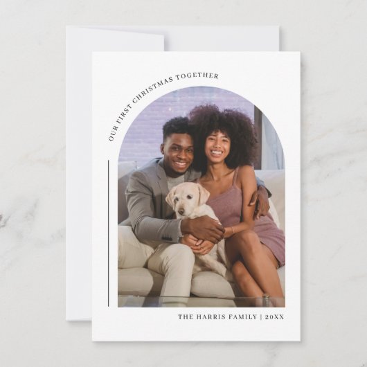 私たちの初めてのクリスマスが家族の写真カード シーズンカード (正面)