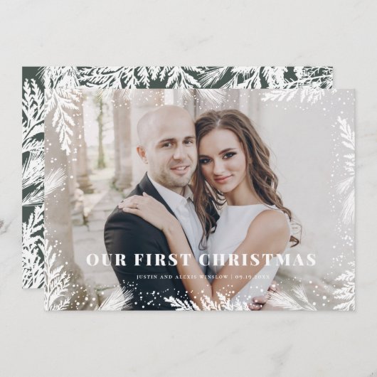 私たちの初めてのクリスマスが新しくクリスマスカードを買いました シーズンカード (正面/裏面)