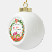 私たちの初めてのクリスマスさんミセス・かわいらしリース セラミックボールオーナメント (右)